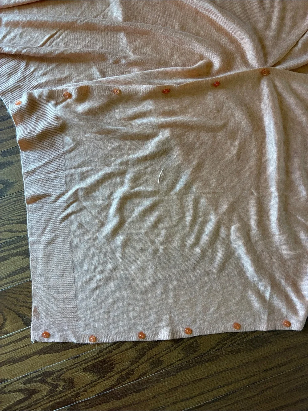 Noelle Lightweight Orange Button-Front Shawl Poncho Scarf